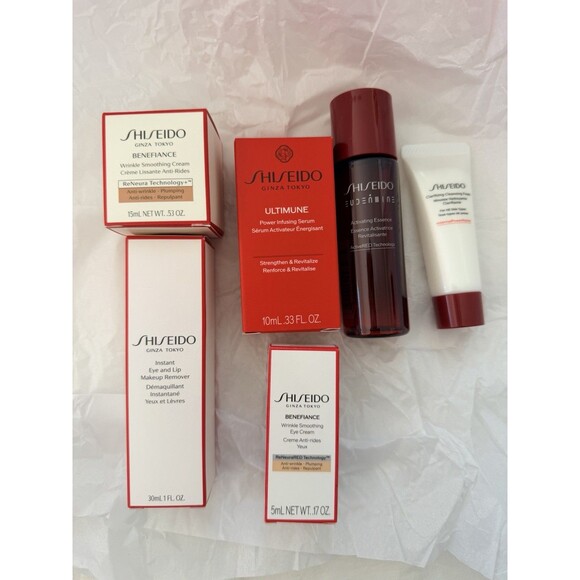 Shiseido Skincare Gift Set Bag Benefiance Ultimune Cleanser Serum Eye Cream BNIB - Picture 2 of 8